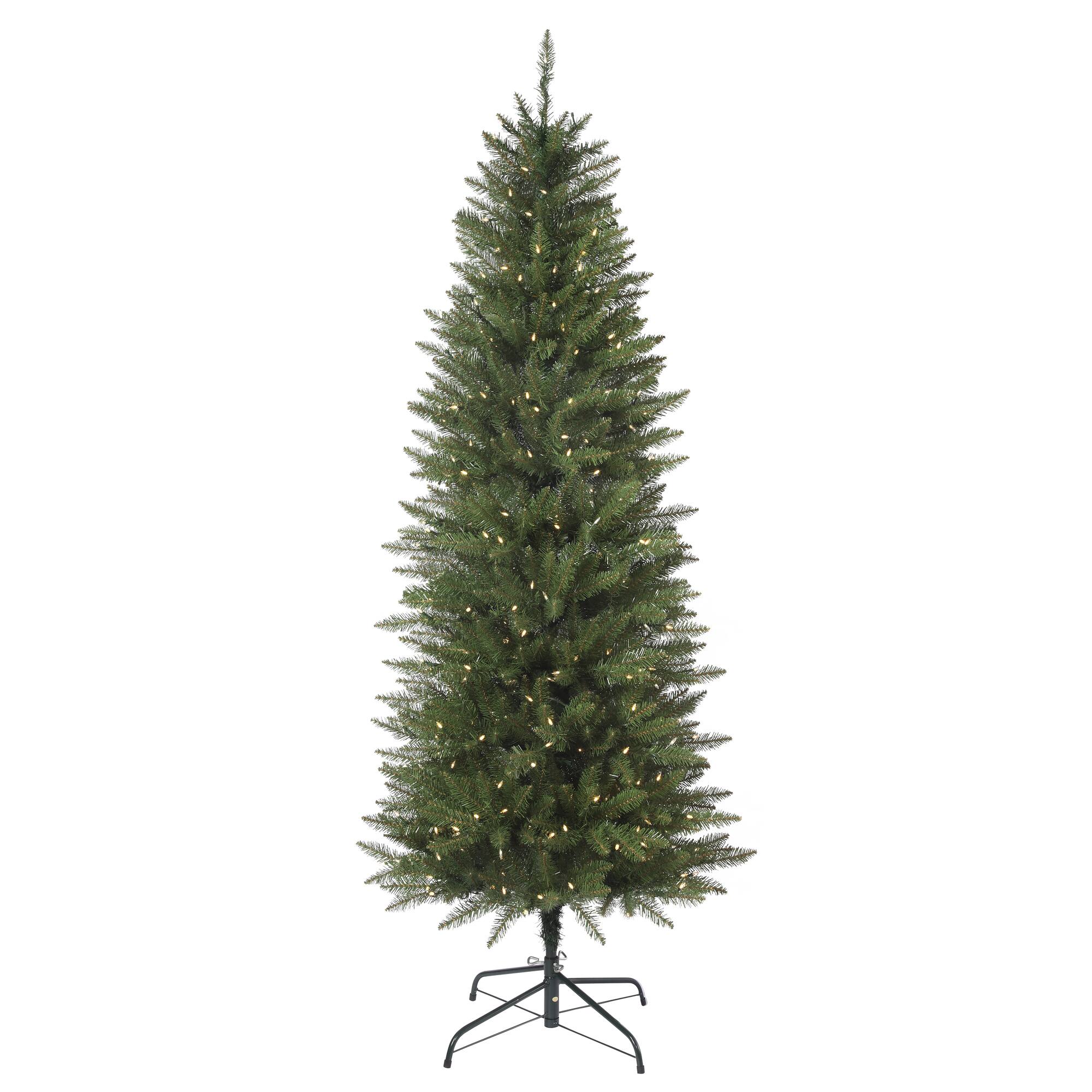 6.5ft. Pre-Lit Dumont Pencil Artificial Christmas Tree, Soft White LED Lights